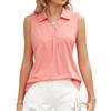 Summer Solid Color Polo Loose T-shirt Top Women's Sleeveless Tank Tops