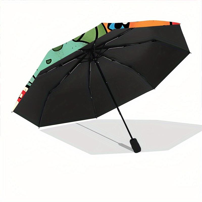 Pokémon Starters Automatic Open/Close Umbrella, Portable 3-Fold Compact Umbrella for Men & Women, Perfect Gift for Birthday, Christmas Ideal