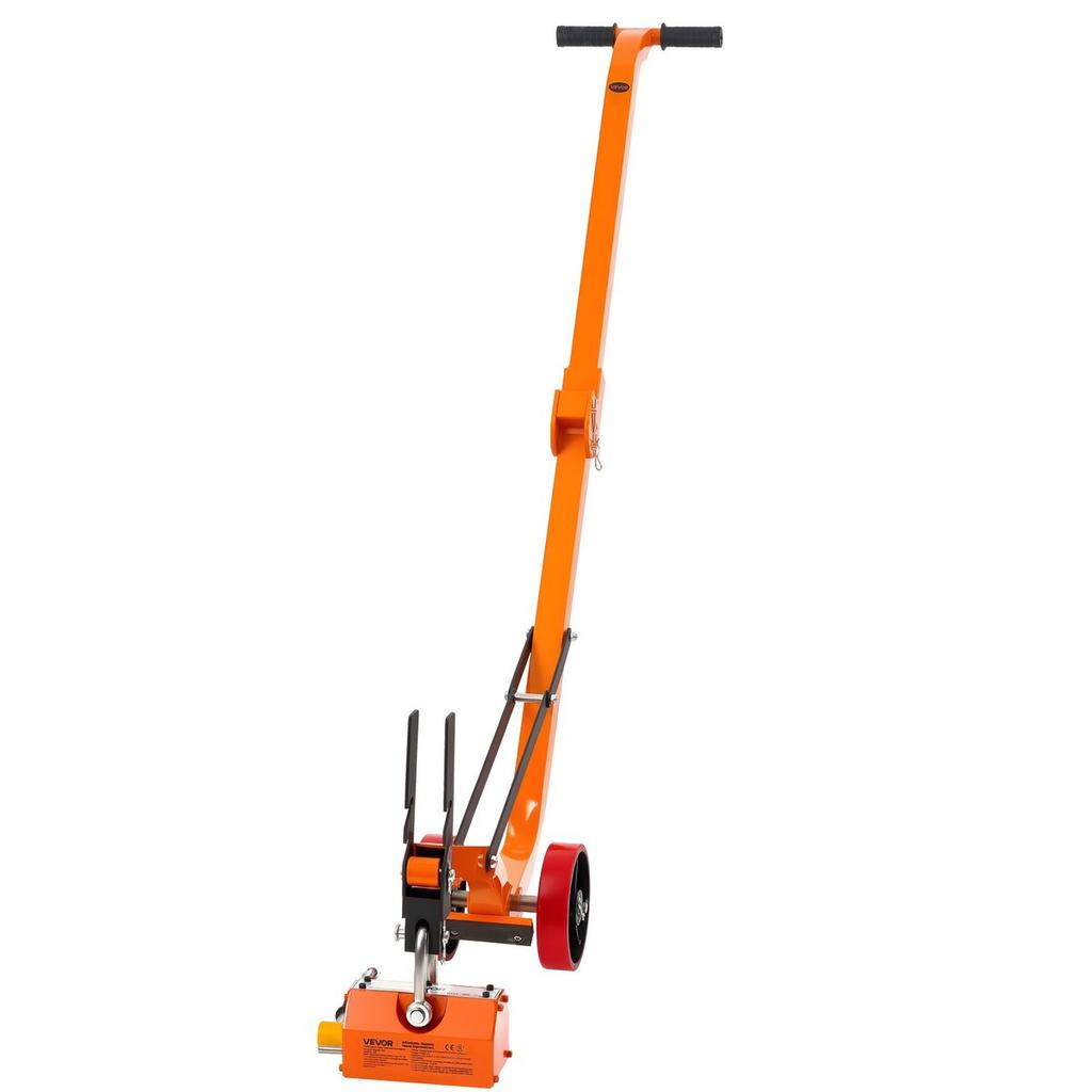 Magnetic Lid Lifter Dolly, 600 kg Pulling Capacity, Steel Dolly with Heavy Duty Magnet Lift and 2 Wheels, Adjustable Handle, N42 Neodymium, Foldable