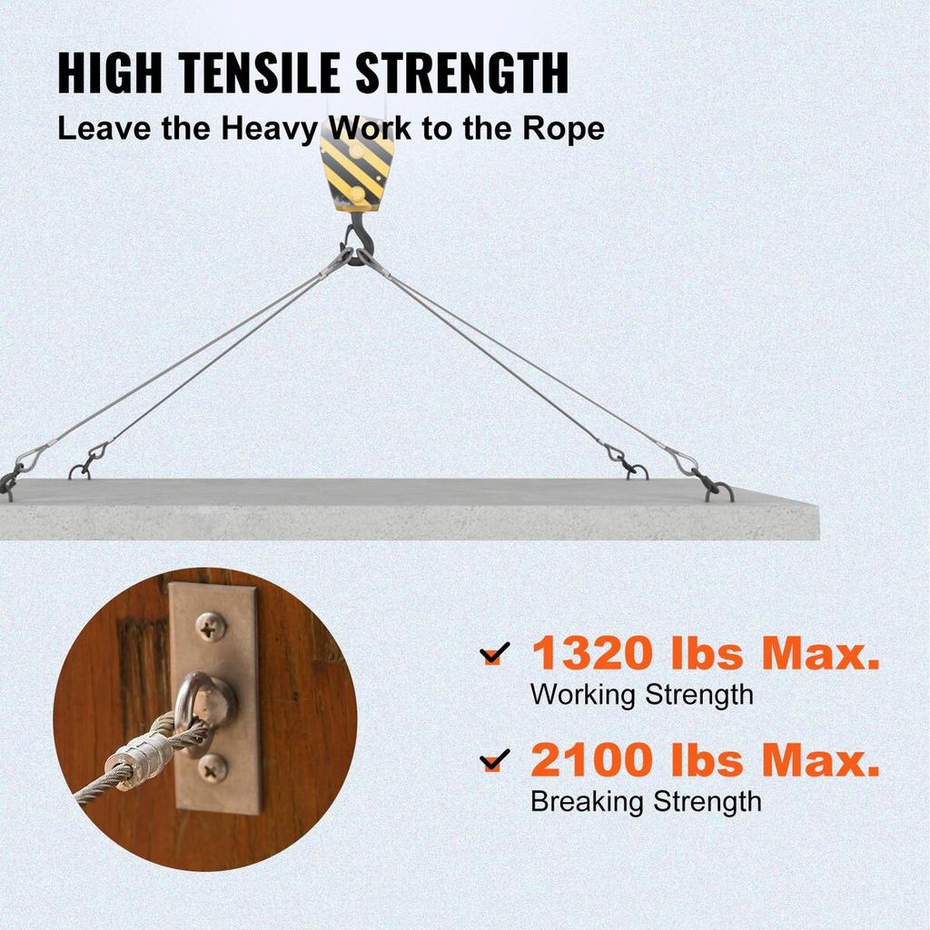 T316 Stainless Steel Wire Rope Cable High Strength Tension Flexible Stainless Steel Cable OD 3.2MM Length 1000Ft 11.14KN Cable Railing(300M)
