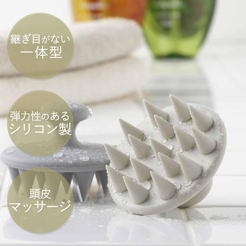 Shimomura Kihan Silicone Shampoo Brush in for Men and Perfect for Washing and Pore 44252 [Made Japan] Women, Hair, Scalp, Massage, Ivory,