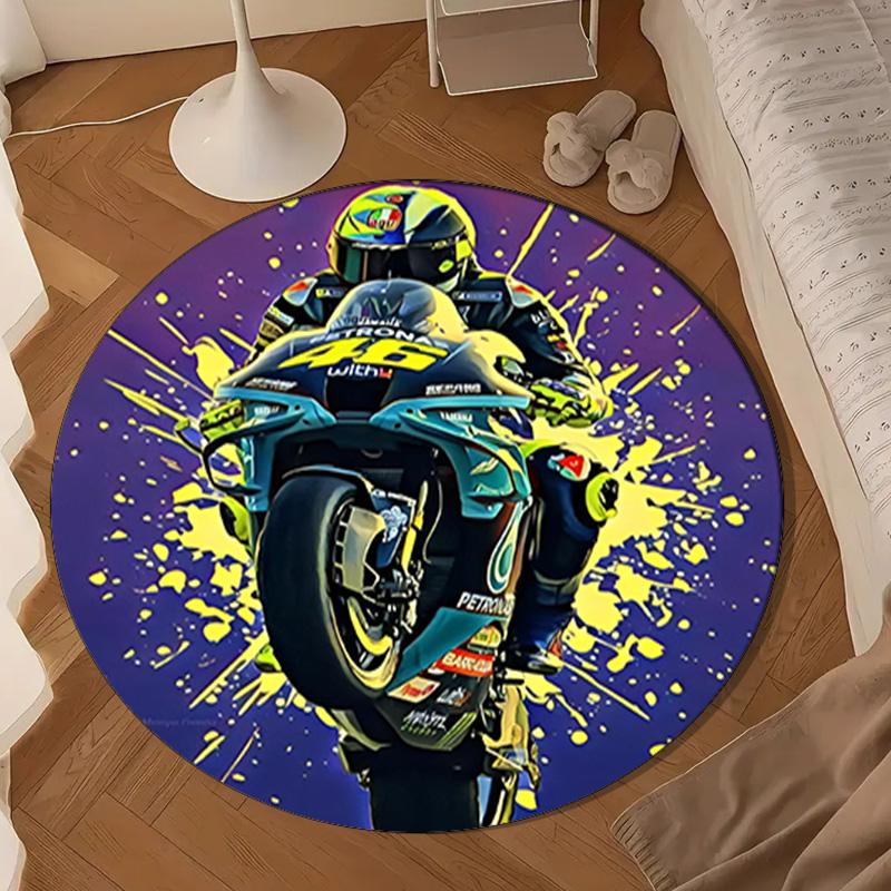 Valentino Rider Round Rug for Livingroom,Bedroom, Palyroom, Chair Rug, Area rug, Circle Carpet, Large Size Decor Fan Christmas gift