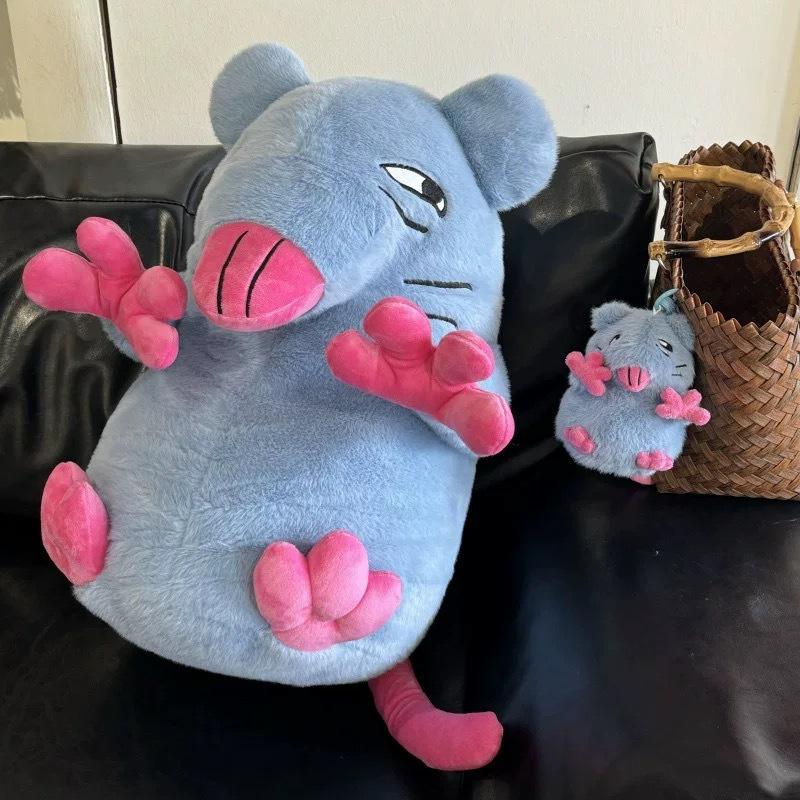 Плюшевая кукла-мышь для пиццы, интернет-знаменитость, милая, с розовой лапой, голубой кожей, с веткой цветов, кукла-мышь, домашнее украшение, удобная подушка для дивана