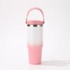 30oz Stainless Steel Travel Mug With Handle Straw Lid Vacuum Insulated Water Bottle Car Office Gym