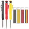 Solid Carpenter Pencil Set Woodworking Tools Mechanical Pencil 3 Colors Refill Construction Job Tools Carpentry Marking Scriber ZPG