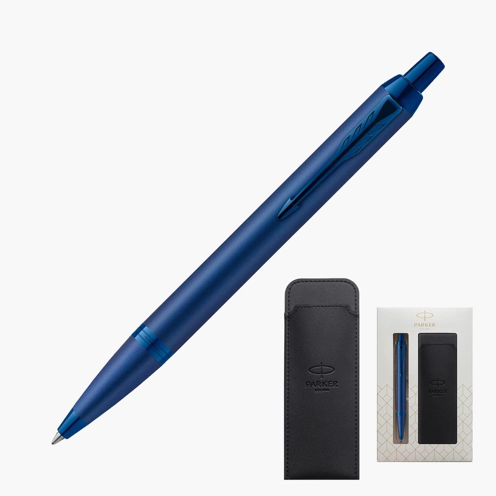 Шариковая ручка PARKER IM Monochrome Blue BLT Medium Point с ручкой-ножом в подарочной коробке, набор, обычный импорт 2173279 V1d на масляной основе