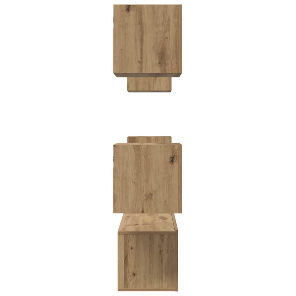Wall Mounted TV Cabinet Set 6 pcs Artisan Oak Wood Based Material