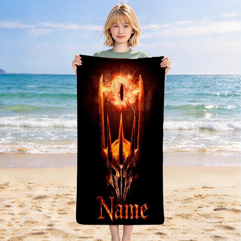 Personalized Name Lord Rings printed beach towel,a quick-drying, absorbent mat suitable for the beach, pool, gym, and travel fans gift 78