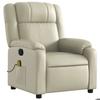 VidaXL Reclining Massage Armchair Cream Faux Leather 373530