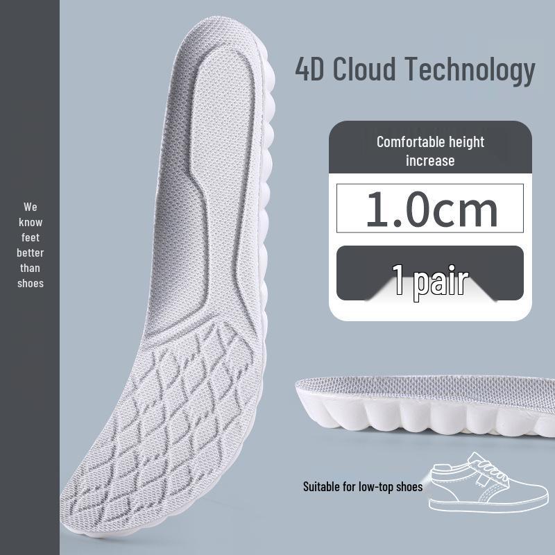 Unisex Odor-Resistant Shock-Absorbing Height-Increasing Insoles - Breathable & Invisible for Shoes and Boots