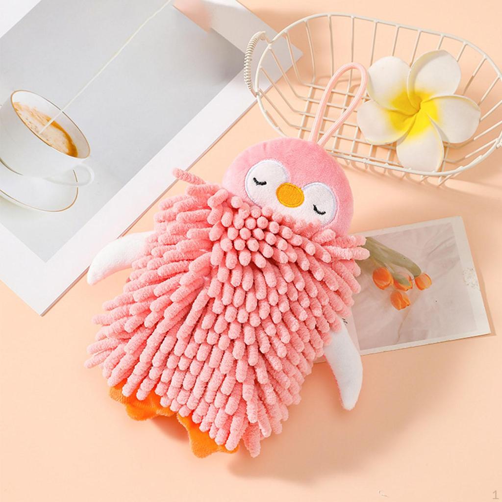 Chenille Hand Towel Cleaning Extra Soft Saving Space for Kitchen and Bathroom Cute Cartoon