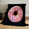 Pink Donut with Sprinkles Pattern Patterned Blanket, Flannel, Suitable for All Seasons, Home Decor, Warm and Cozy