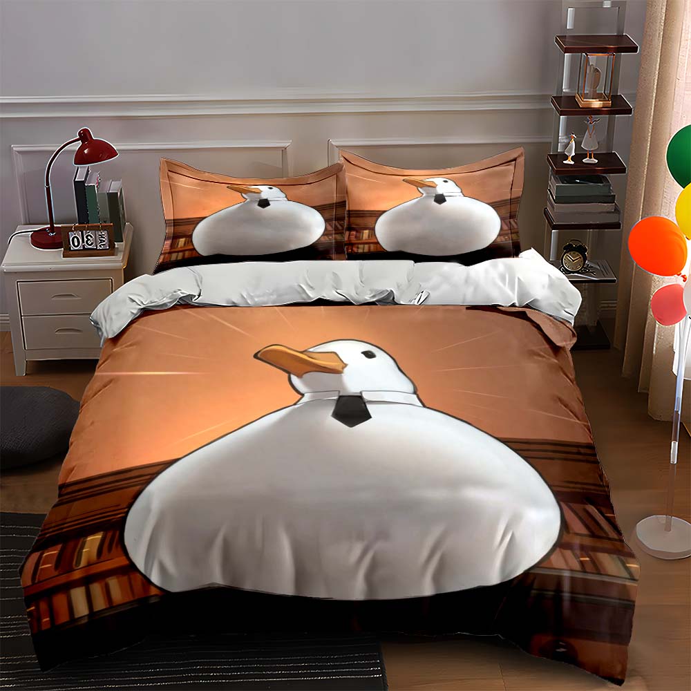 Duck wearing tie. Bedding Duvet cover sets Duvet covers Pillowcases gifts (1 * Duvet Cover 2 * Pillowcases, without duvet insert)