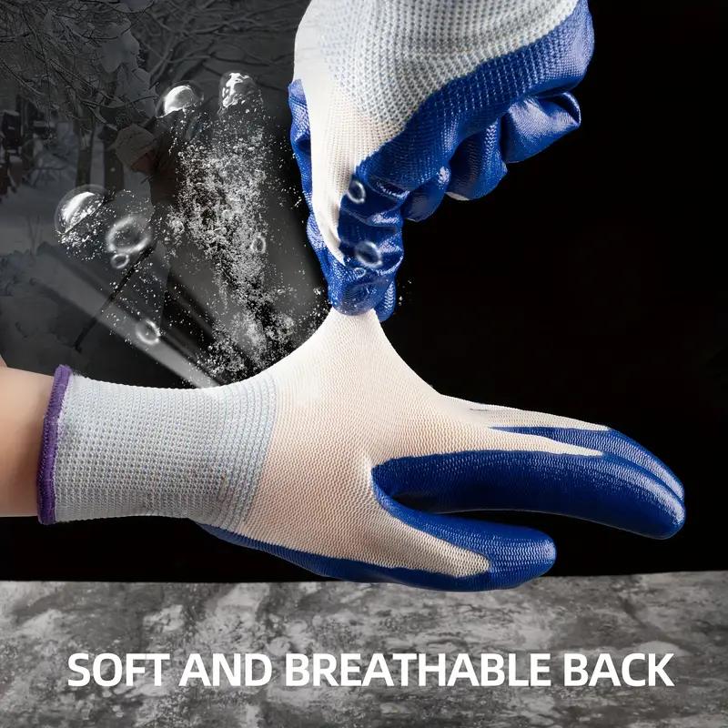 20PCS Nitrile Coated Safety Work Gloves Non-slip Wear-resistant Breathable Industrial Labor Building Construction Durable Gloves