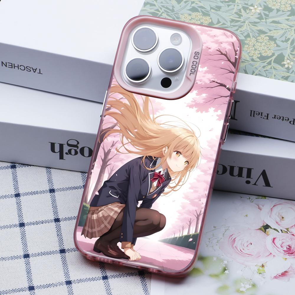 Чехол для телефона Angel Mahiru Shina для iPhone 17 16 15 14 13 12 11 X XR XS Air Pro Max Plus Розовый Разноцветный Серебристый Чехол