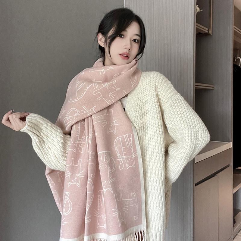 Soft Scarf Winter Cashmere Scarf Women'S Warm Cashmere Blanket Scarf Women'S Shawl Thick Square Scarf