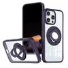 For IPhone 14/15/16 Pro Phone Case Ring Rotating Bracket for Apple 16 Plus Magnetic Transparent Case