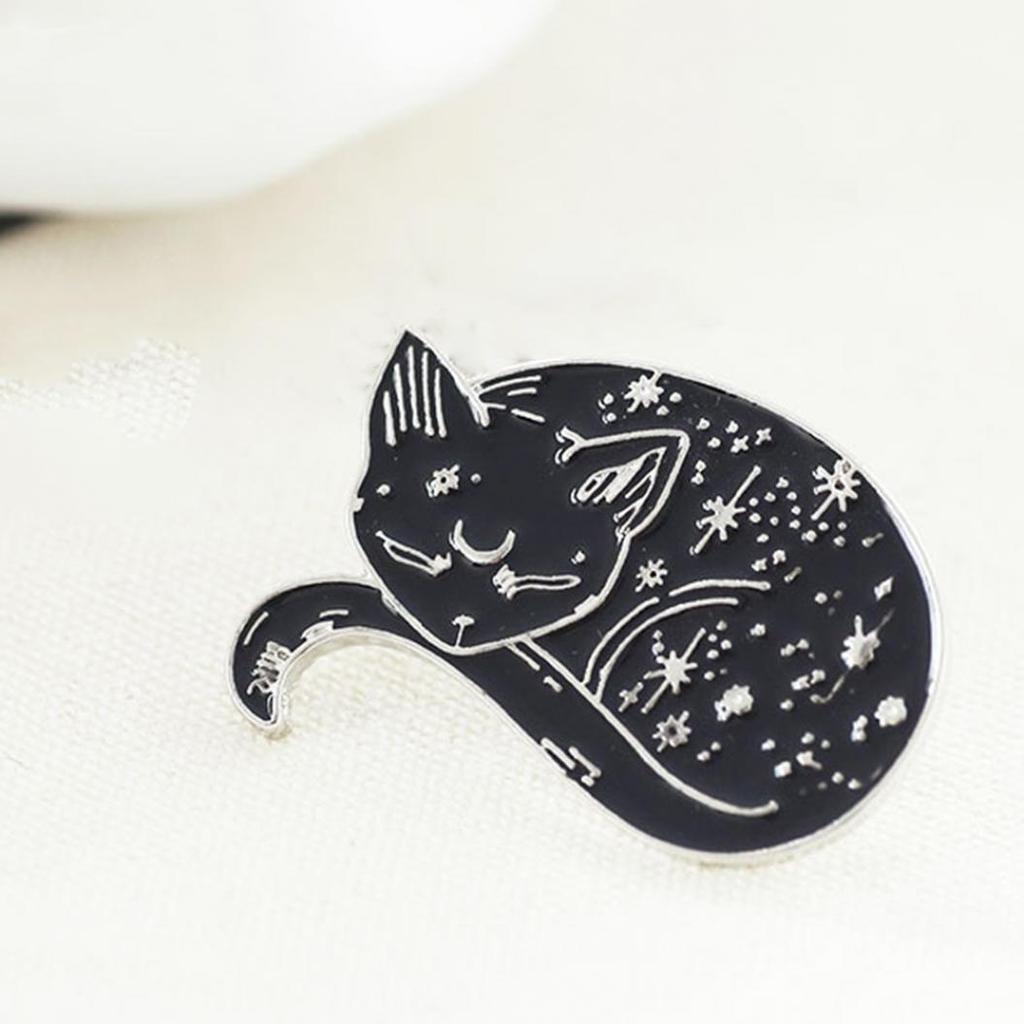 Женщины Мужчины Мистический Кот Эмаль Брошь Булавка Куртка Воротник Джинсы Рубашка Значок Ювелирные Изделия