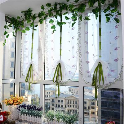 Римская короткая занавеска, кухонные шторы, балдахин, прозрачная тюль, занавеска с цветочной вышивкой и бабочкой, декор для домашнего окна