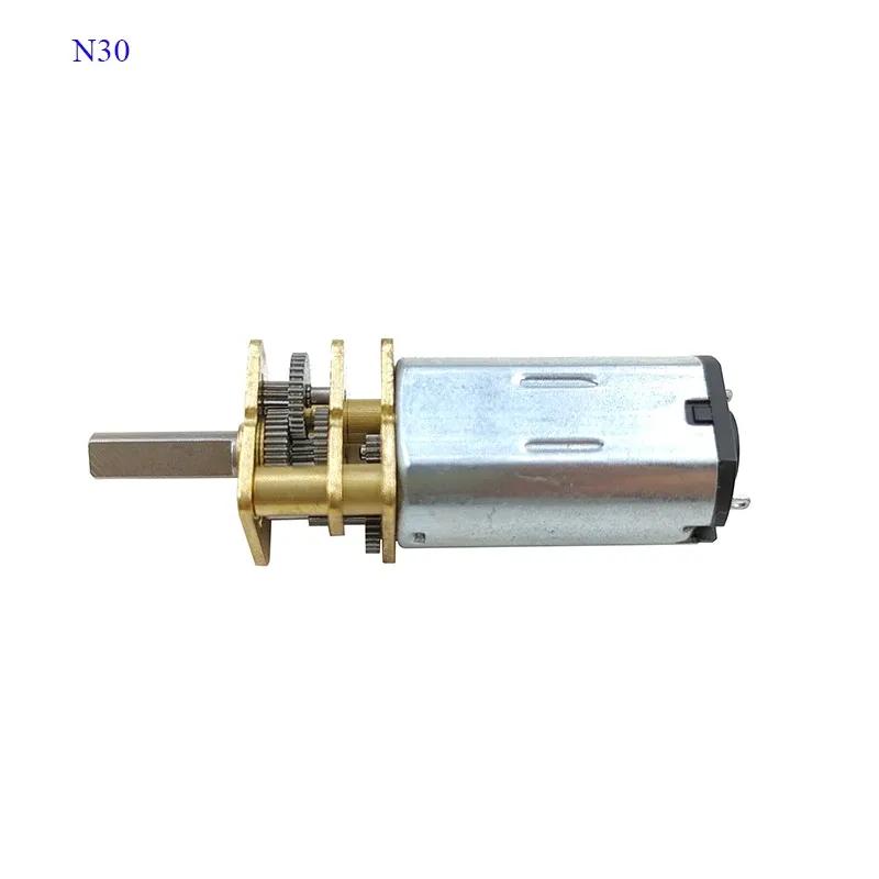 DC 3V/6V/12V N20 N30 Mini Metal Gear Motor Straight Output Shaft 15-1000RPM Slow Speed High Torque WormAll Metal gearbox Motor