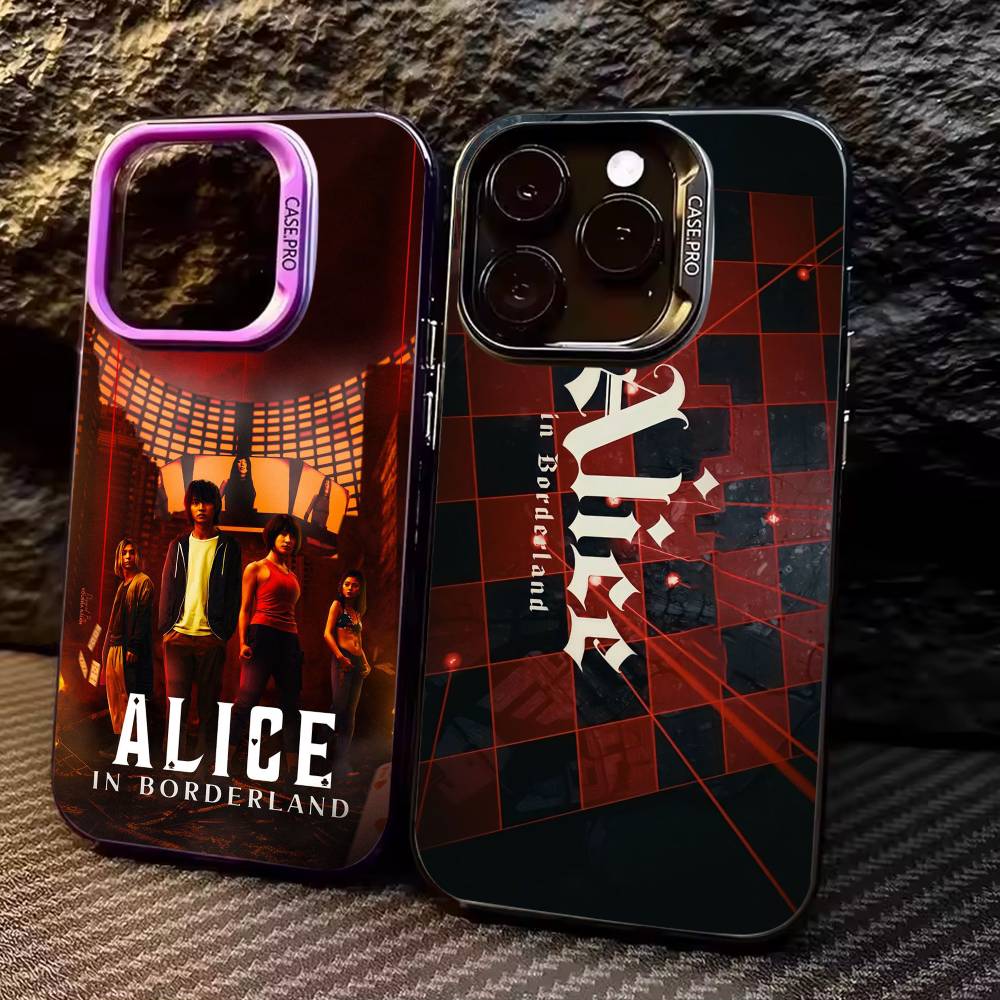 Hot TV Alice In Borderland Phone Case For iPhone17,16,15,14,13,12,11 Plus,Pro Max Colored Silver Plated Inside Cover