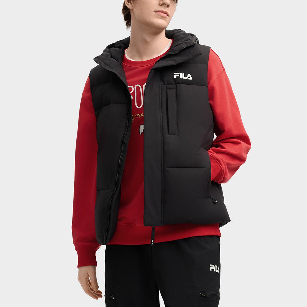 Fila Originalebielle New Year Series Logo Water-Resistant Stain-Resistant Comfortable Vest Men Vest Black F11M519902F-BK