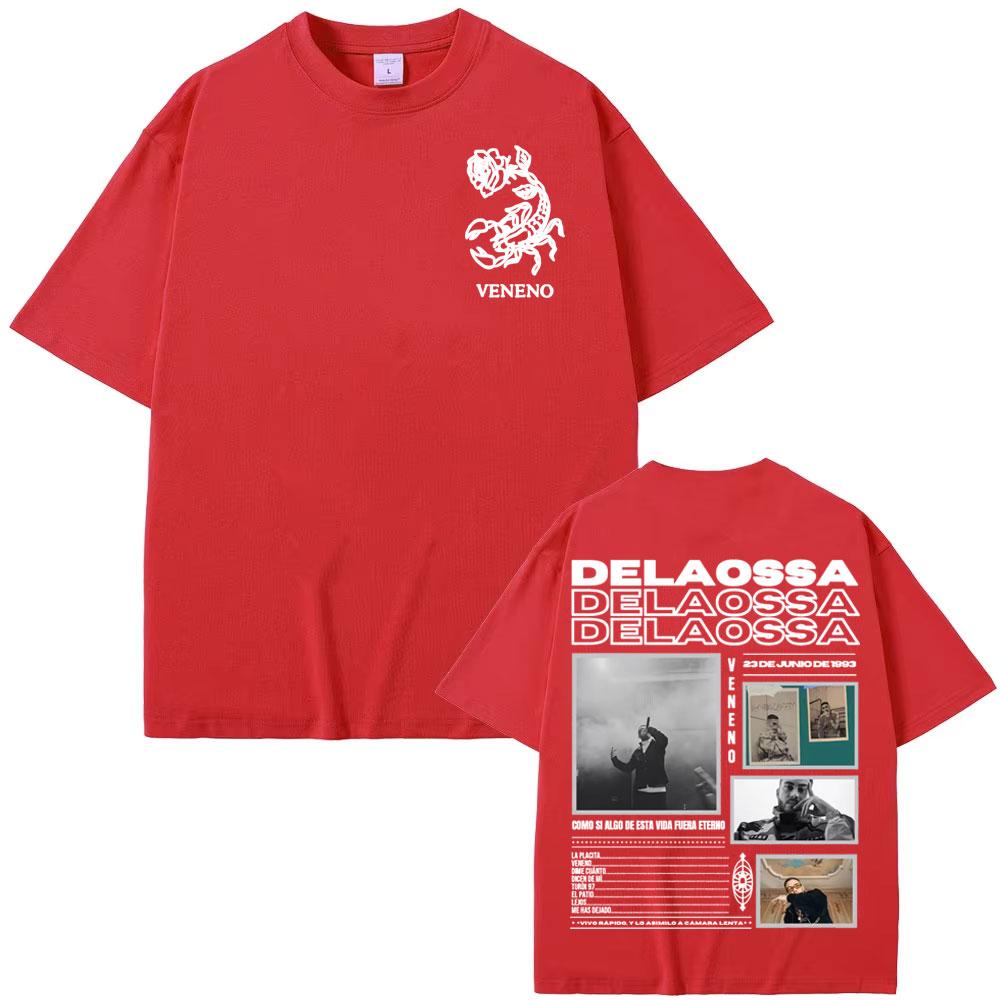 Rapper Delaossa Veneno Album 2025 Tour Tshirts Unisexs Clothing Fashion Hip Hop Tshirt Unisex Casual Cotton Short Sleeve T Shirt