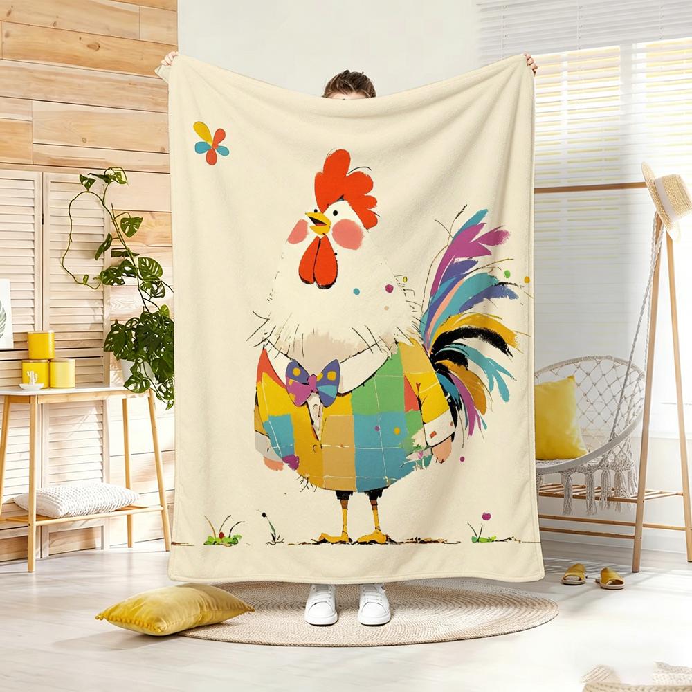 Painting Cartoon chick Throw Lightweight g Flannel Blanket Soft Skinfriendly for Summer Cooling