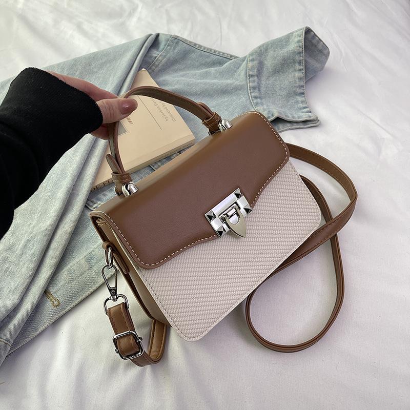 Новая модная сумка-портфель высокого класса с контрастными цветами, портативная, через плечо, кроссбоди, трендовая женская сумка