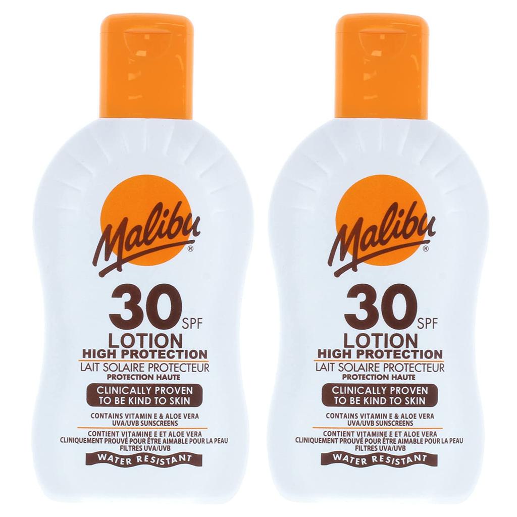 Защитный лосьон Malibu SPF30 Водостойкий бальзам 200 мл x2 шт.