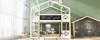 (=517234AAW) Children's Bed Treehouse with Slide & Ladder 90 x 200 cm, Loft Bed for Children – 2x Slatted Frame - Natural & White