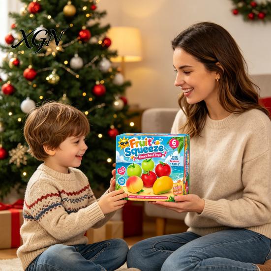 Hand Therapy Ball 6Pcs Fruit Squeeze Toys for Stress Relief Soft TPR Satisfying Fidget Palm Kneading Toy Sensory Cute Colorful Kids Teens Adults