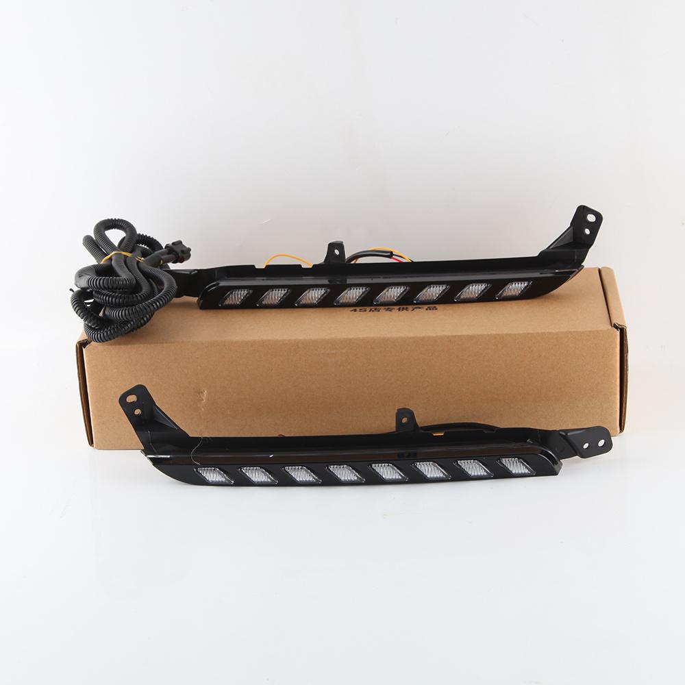 1 Pair Car LED Daytime Running Light Turn Signal Lamp For Toyota Hilux Revo 2020 2021