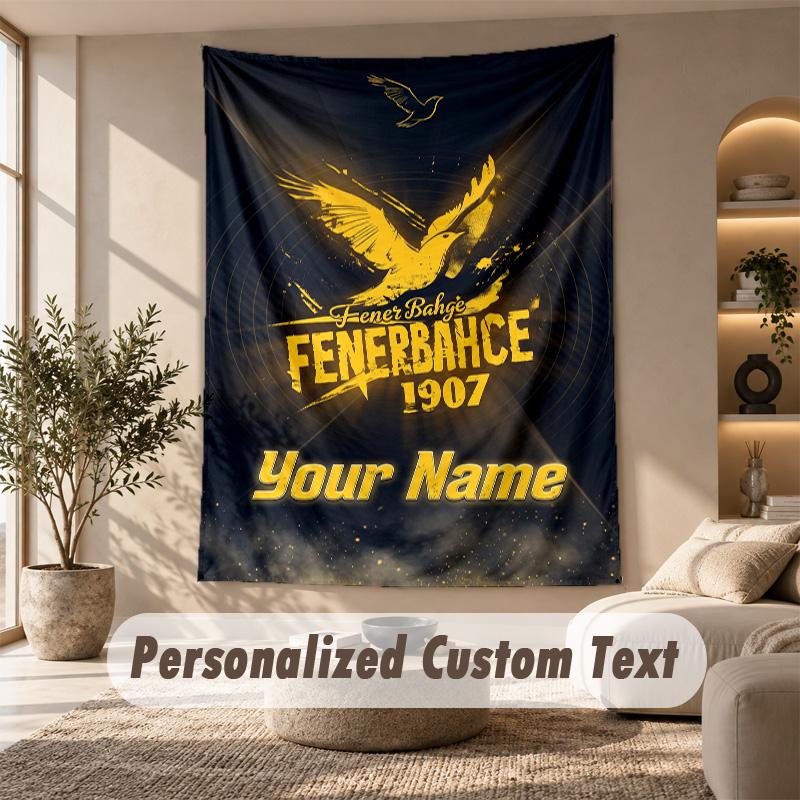Tapestry Custom Name Text, Wall Hanging Tapestry Home Room DecorFenerbahçe FC