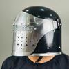Шлем Барбута с забралом Средневековый рыцарь 18G Мягкая сталь LARP Косплей Костюм на Хэллоуин Шлем воина Барбута Лучший подарок