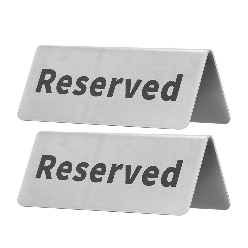 Table Top Sign Stainless Steel Double Sided Versatile Silver Tabletop Card Sign for Party Wedding Hotel