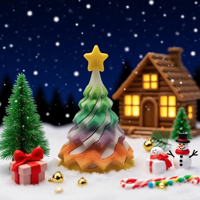 3D-печатная рождественская елка Рождественское украшение Настольное украшение 3D-печатная фигурка Рождественский подарок для гостей Домашние украшения
