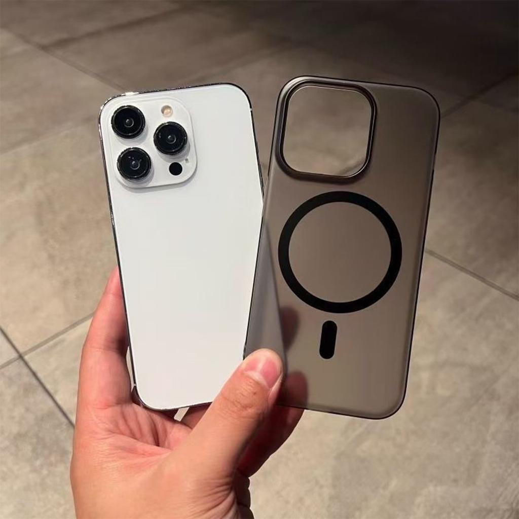 For Apple Mobile Phone Case Summer High-end Ice Fog Magnetic Mobile Phone Case 15pc Case Wavy Simple Girl Does Not Turn Yellow