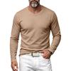 Men S V Neck Solid Long Sleeve Slim Fit Casual T Shirt