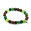Stones and Minerals. Bracelet Peridot Beads + Malachite + Green Agate + Wood 8 Mm. Made In France.
