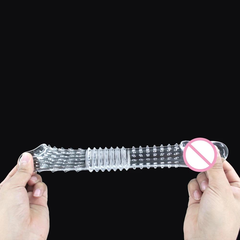 Многоразовый удлинитель пениса, увеличивающий презерватив, рукав для пениса, удлинение, задержка эякуляции, анальные секс-игрушки для мужчин, без вибратора для женщин