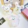 Cartoon Plush Bow Dog Keychain Plush Rabbit Car Keyring Doll Cartoon Bag Pendant Charm Decor Accessories Toy Kids Birthday Gift
