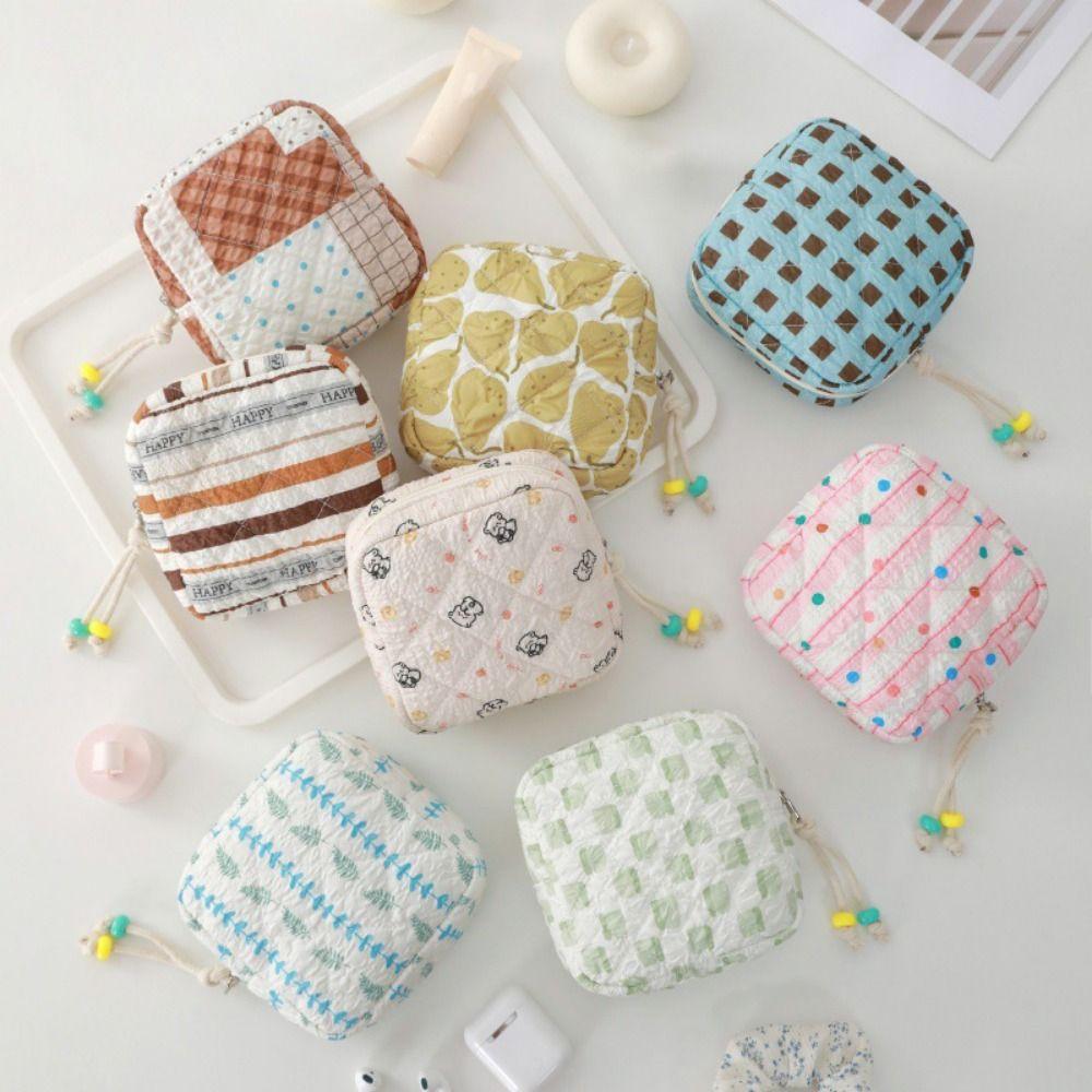 Принт Цветочный Косметичка Органайзер для Губной Помады и Макияжа Чехол Сумочка для Хранения Гигиенических Прокладок Дорожная Сумка для Хранения Наушников и Монет