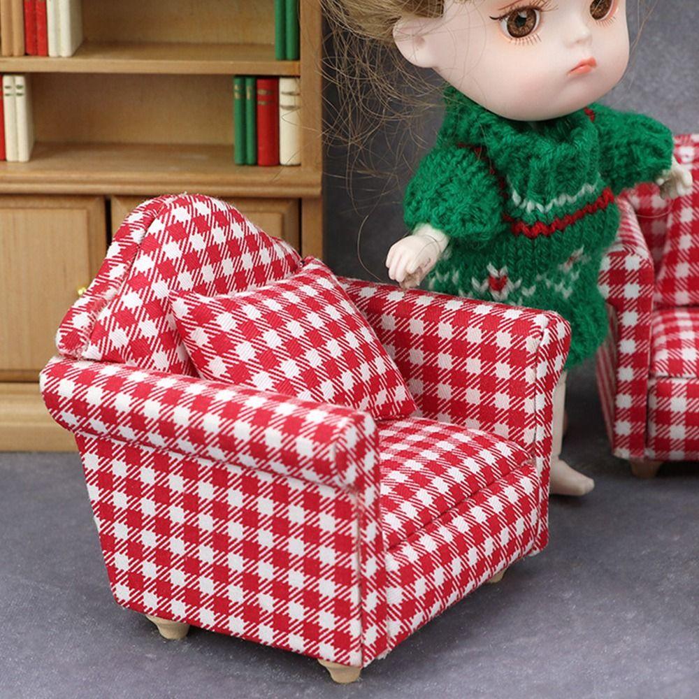 Аксессуары Деревянный Стол Стол Мебель Игрушки Кукольный Дом Декорация Кукольный Дом Диван Подушка