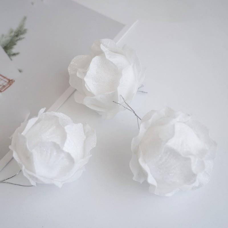 2/3/6/12 шт. Декоративный подвесной рождественский шар-подвеска из пенопласта с белым пером, сказочное украшение на Рождество из ПВХ, подвеска 8 см