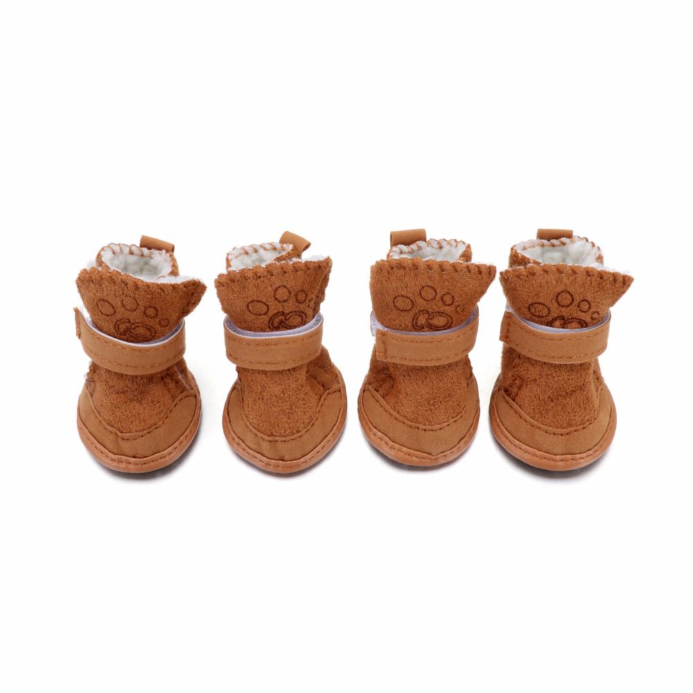 4 шт./компл. Защитные товары для питомцев Хлопковые ботинки Теплая обувь для собак Ботинки для щенков Зимняя обувь для питомцев Нескользящие