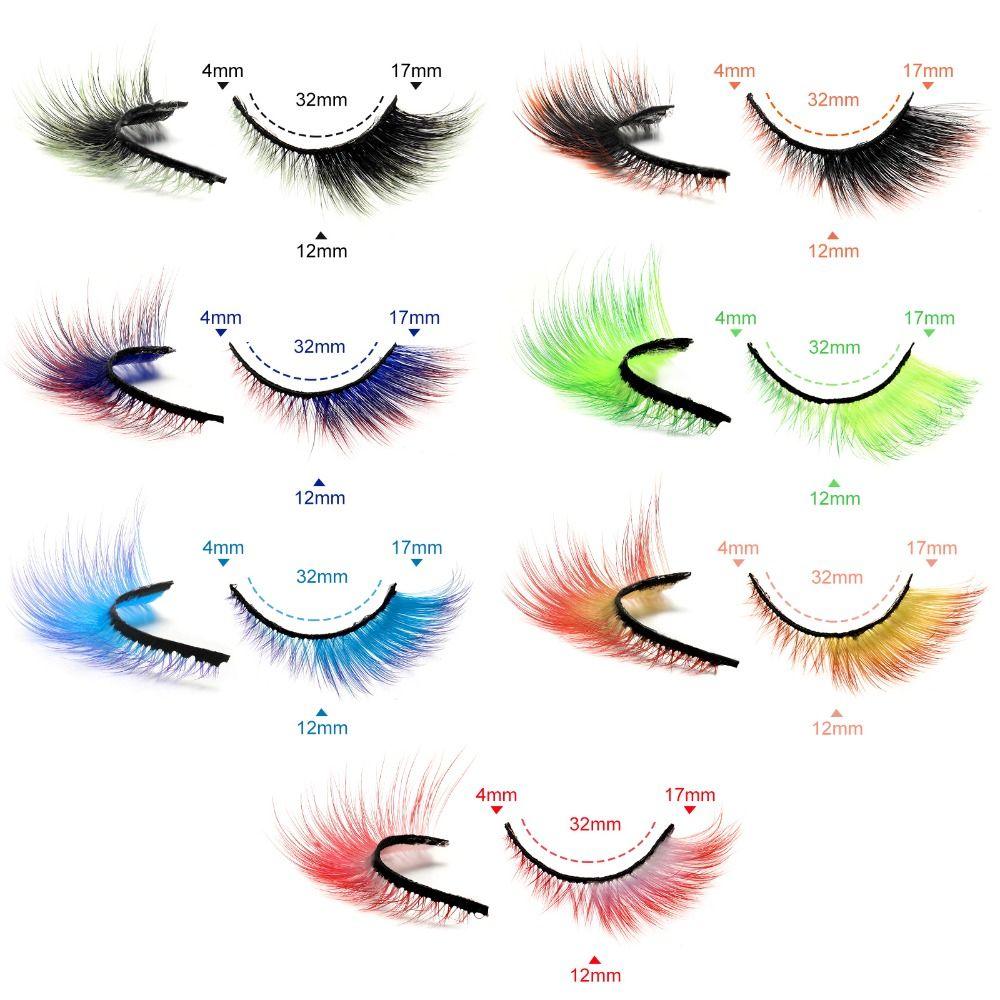 for Halloween Masquerade Party False Eyelashes Cat Eye Lashes Colored Lashes Fake Eyelashes