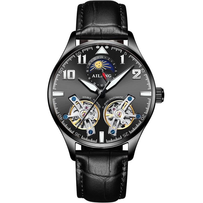 AILANG Мужские часы Новые тенденции Полые Ellow Boil Механические часы Мужские полностью автоматические часы