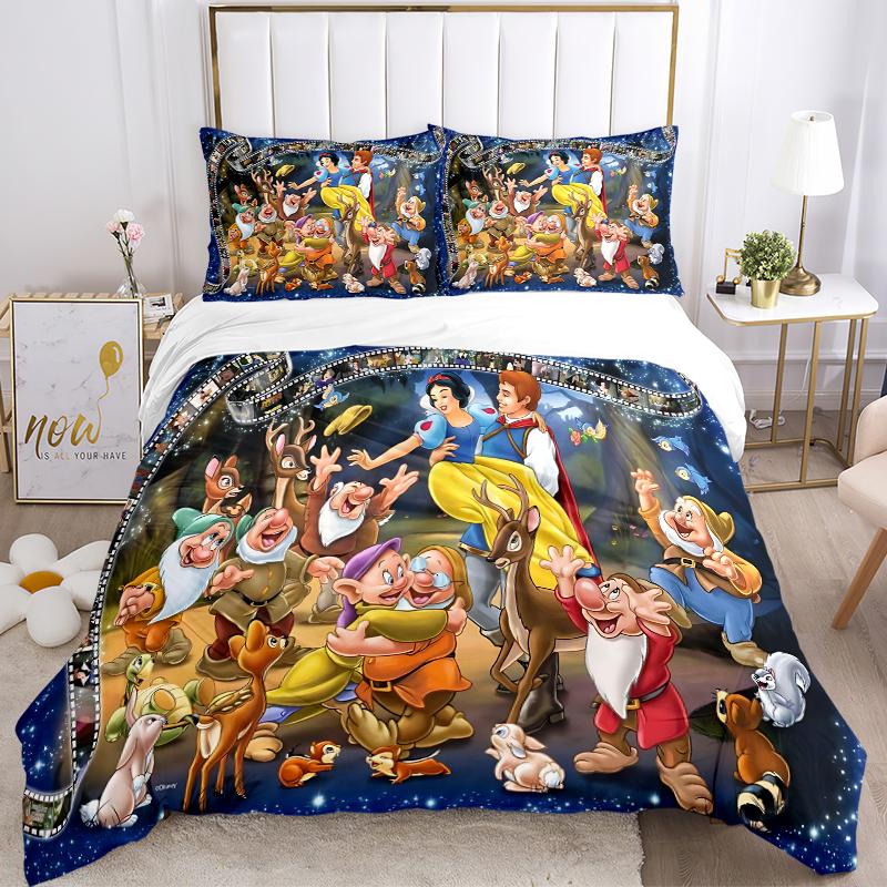 3Pcs Snow White Friends Bedding Sets For All Sizes New 3D Printed Bed Cover Comforter Duvet Cover Pillowcase Bedroom Decoration