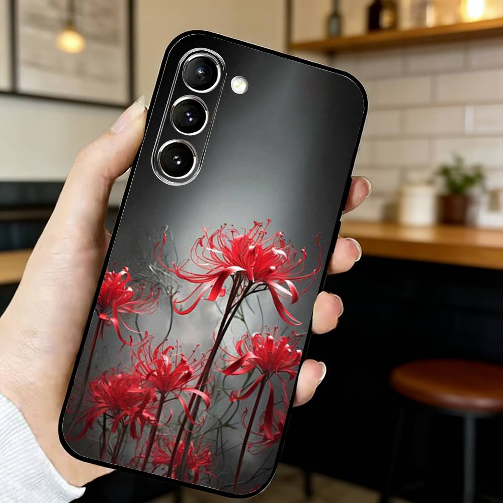 Ghoul Red Spider Lily Tokyo Phone Case For Samsung S24,21,22,23,30,Ultra,S20,Plus,Fe,Lite, Black Soft Cover